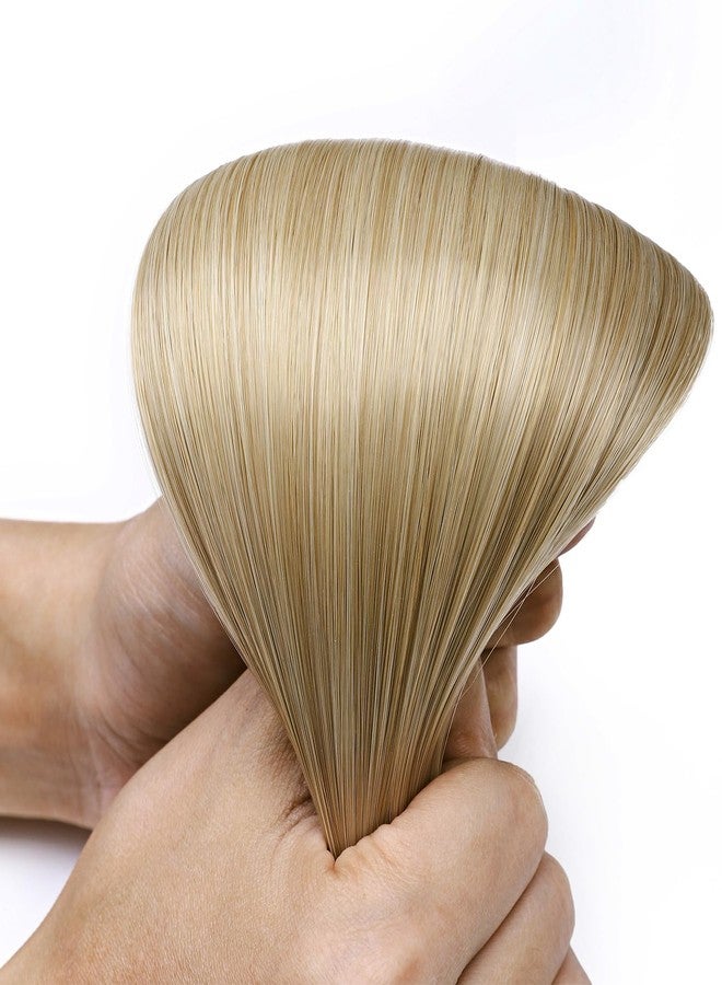 S-noilite One Piece 30" Long Straight Clip-in Hair Extensions Ash Blonde Thick Hair Piece for Women - Full Head Natural Soft Synthetic Fiber Hairpieces - Image 4